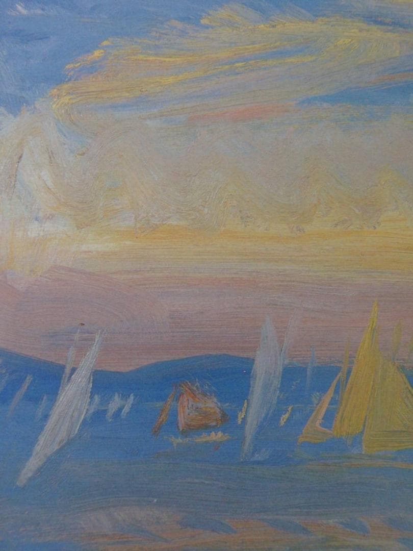 山下充、【ヨット　サントロペ】、希少な額装用画集より、新品額装付、状態良好