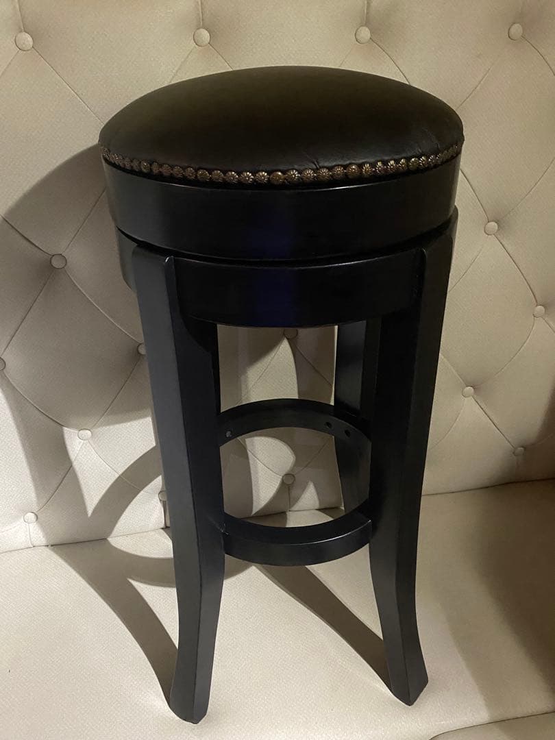 希少♦️猫脚 鋲留 ヴィンテージ ハイスツール♦️ゴシック♦️マットブラック♦️送料込