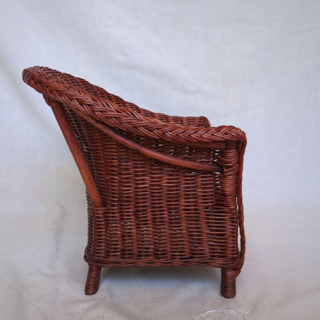 フランスアンティーク ドールチェア ② ローズマダー ラタン