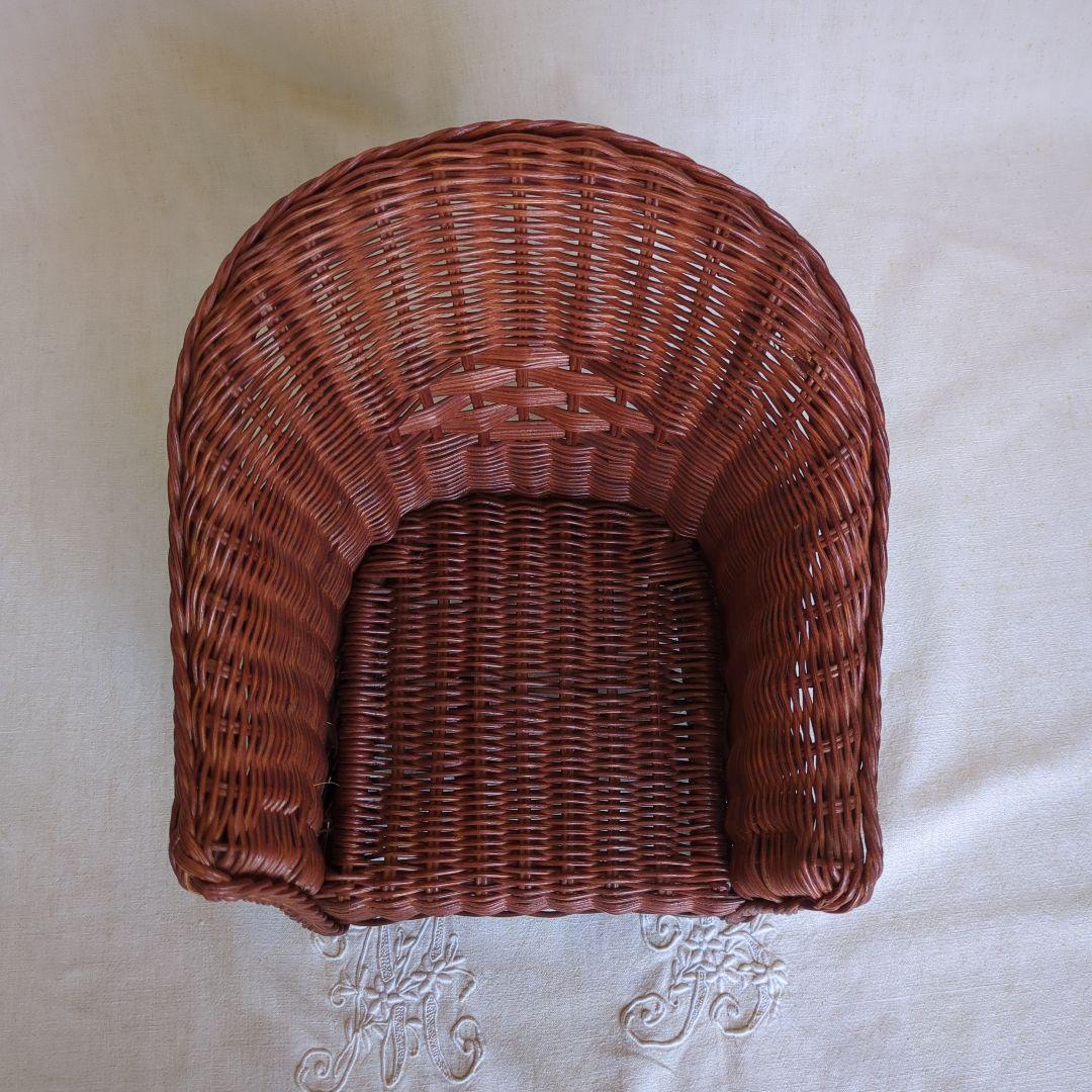 フランスアンティーク ドールチェア ② ローズマダー ラタン