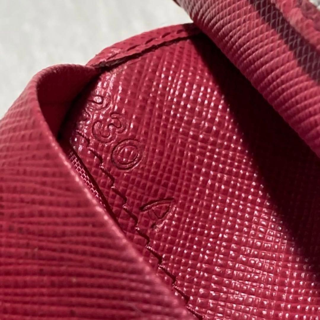 週末大特価美品　PRADA プラダ　二つ折り　財布　コンパクト　ピンク　バイカラ