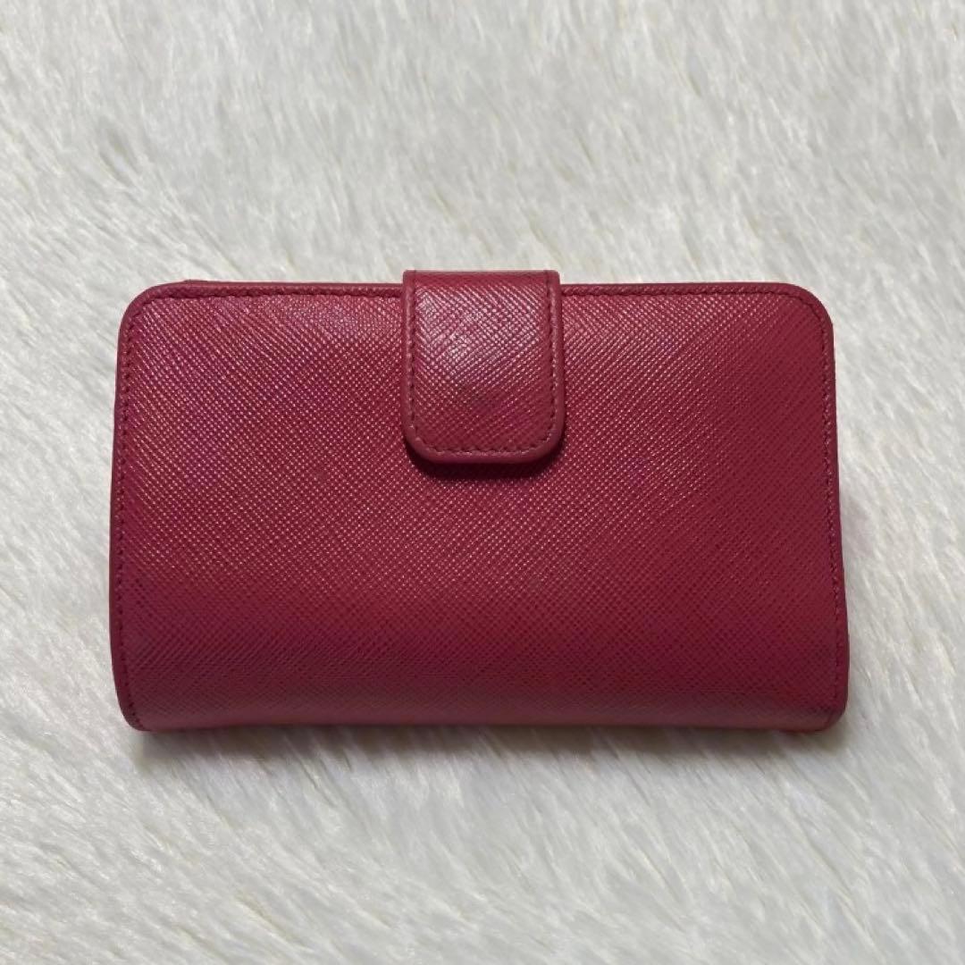 週末大特価美品　PRADA プラダ　二つ折り　財布　コンパクト　ピンク　バイカラ