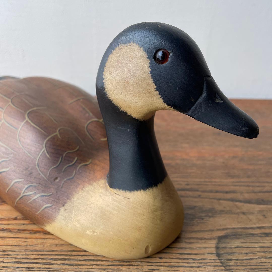 カナダグース USA メイン州 木製 デコイ 1984年製 バードオブジェ 鴈