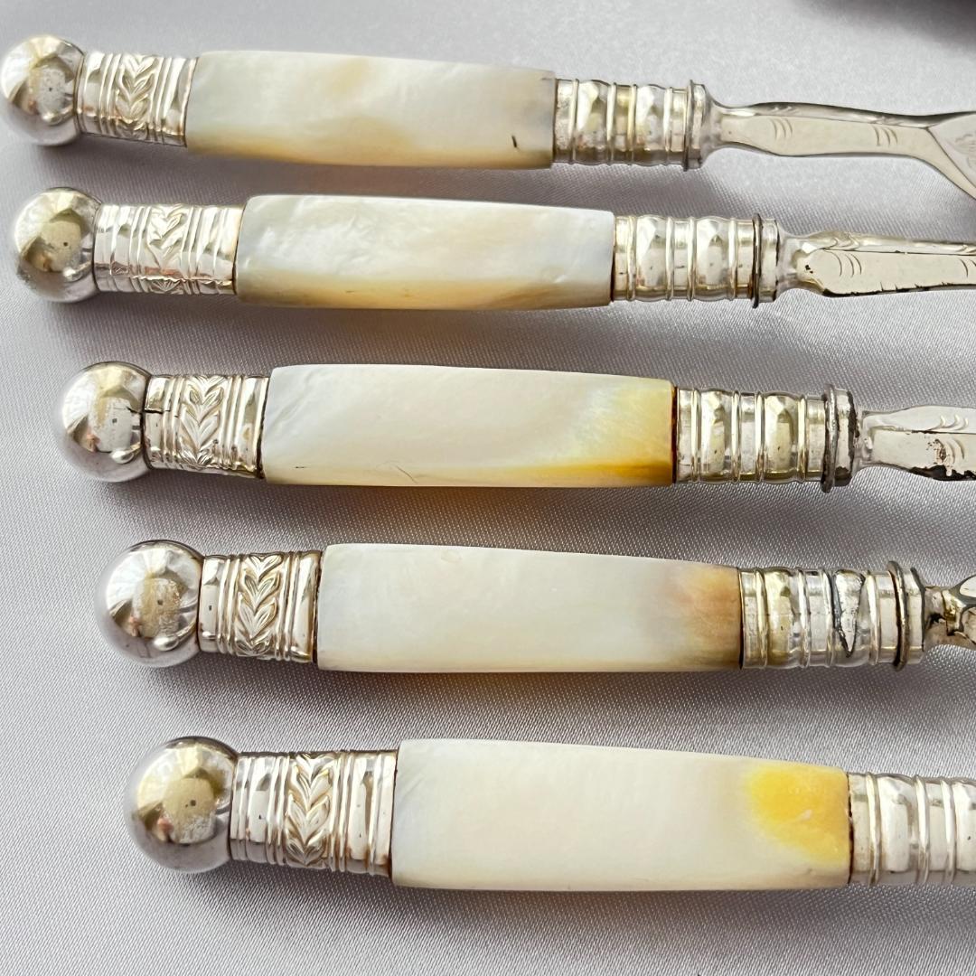 【英国】【白蝶貝】パストリーセット10本 マザーオブパール Victorian