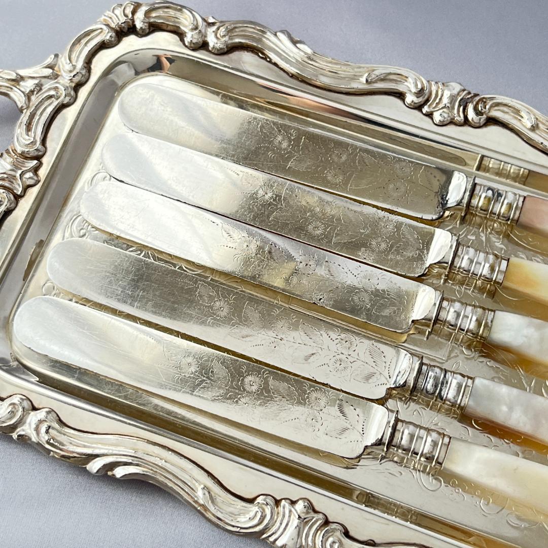 【英国】【白蝶貝】パストリーセット10本 マザーオブパール Victorian