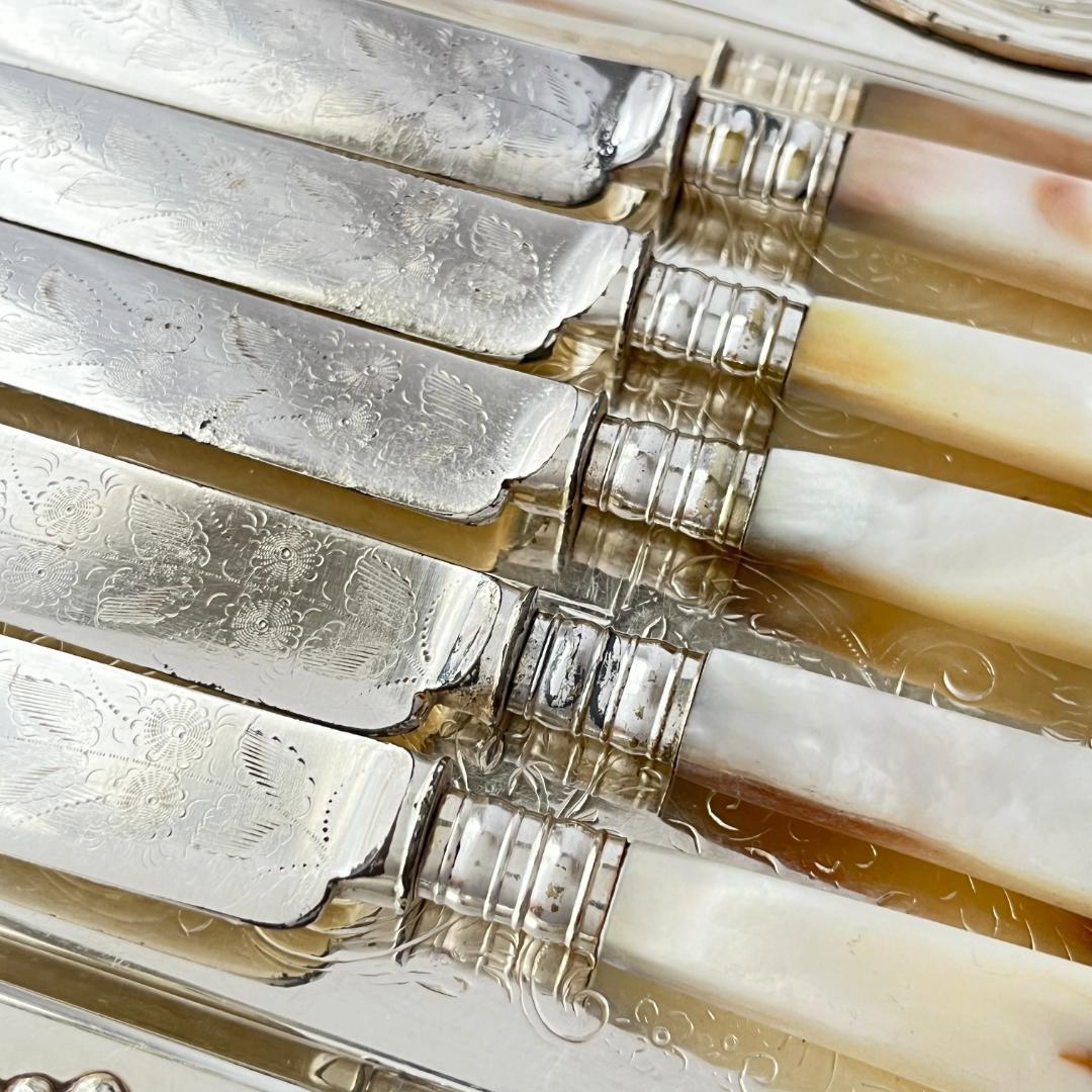 【英国】【白蝶貝】パストリーセット10本 マザーオブパール Victorian