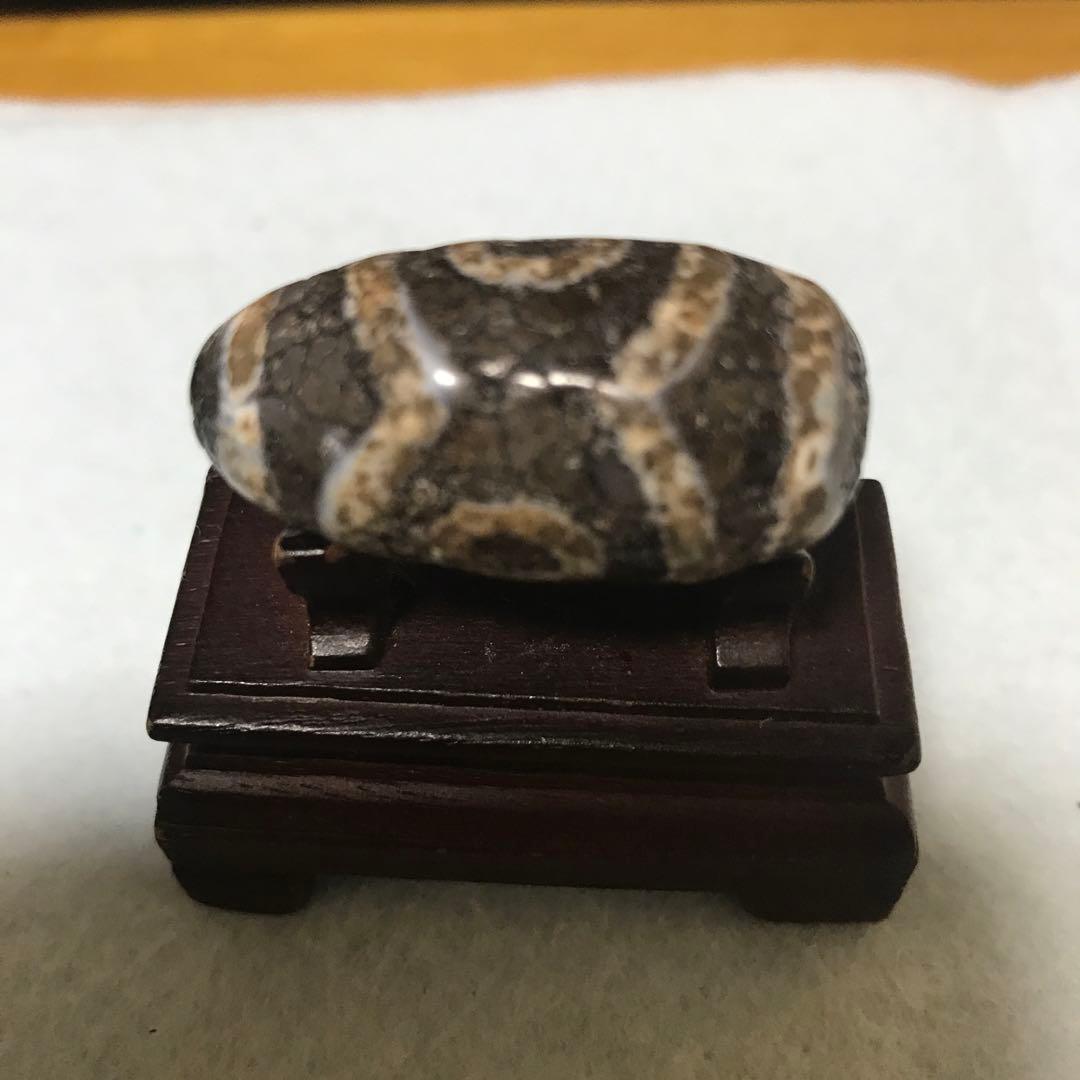 超激レア珍品‼︎ 古代老礦石　たまご型蓮花三眼天珠　マニア向け　フジヤマ