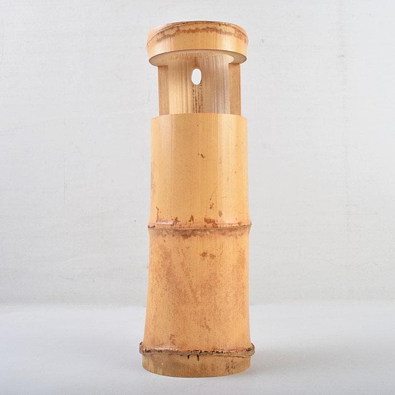 茶道具　竹一重花入　二月堂焼印　時代箱付　V　R9535