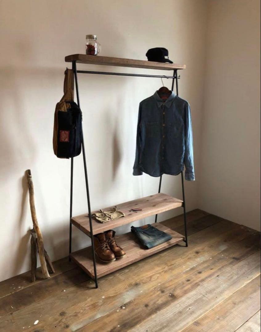 L*)様 貴重　数量限定価格　特別価格　特大　ハンガーラック　古材　収納ディスプ