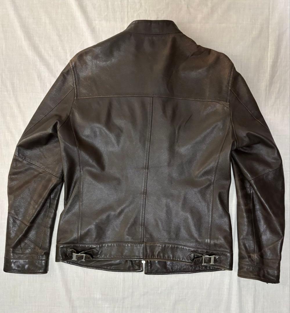 バーバリーブラックレーベル　羊革　シングルライダースジャケット　L 三陽商会