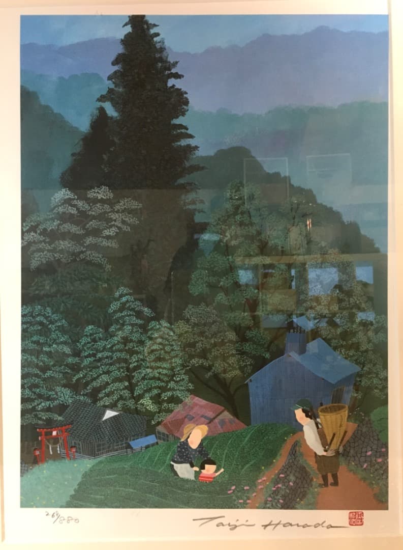 ○原田泰治 ふるさとの四季 夏 第Ⅴ集 1989年 4枚組の内の一枚 額装済み！