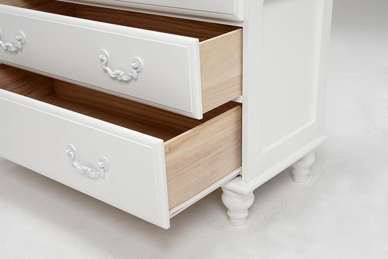 だーふく　白家具　ヨーロピアン調　チェスト　5段7杯　幅80ｃｍ