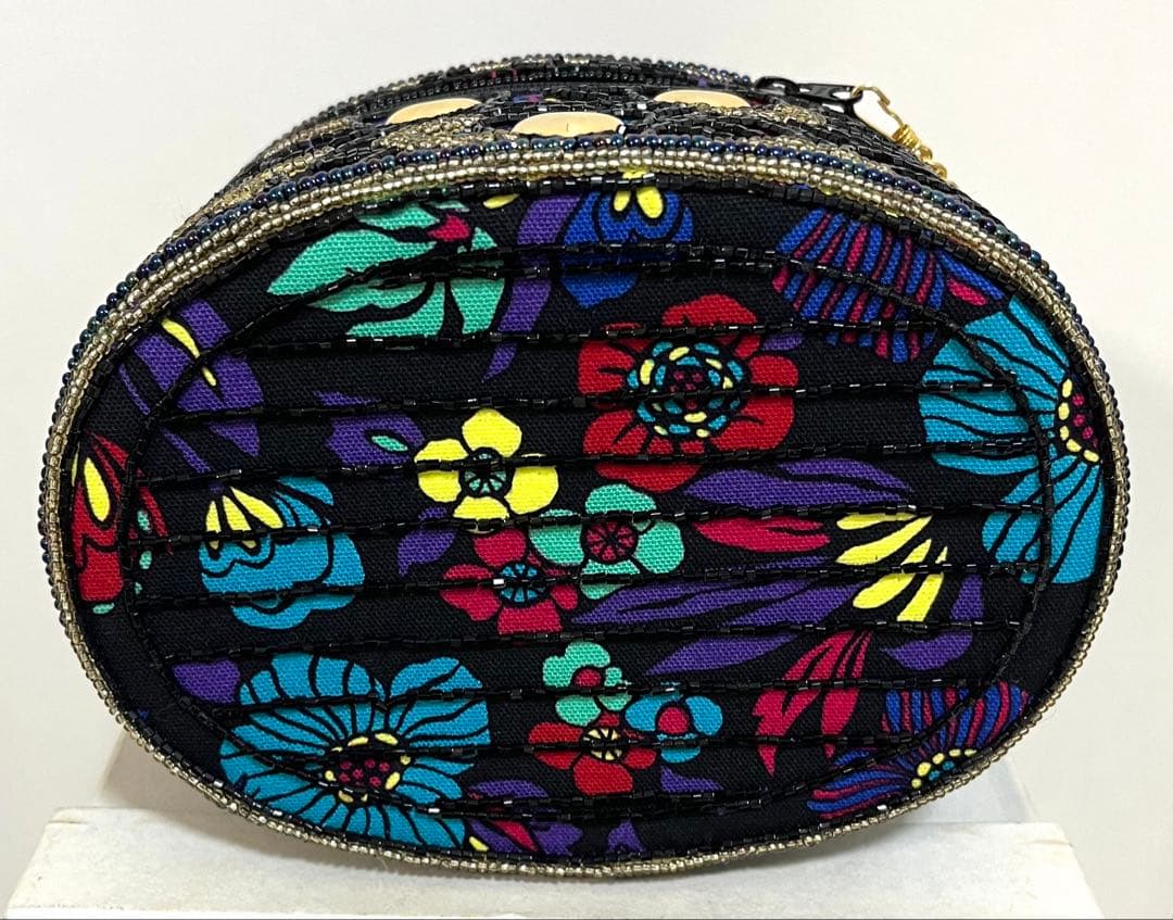 LUMY はしもと 花柄パーティーバッグ バニティバッグ 黒/モルティ