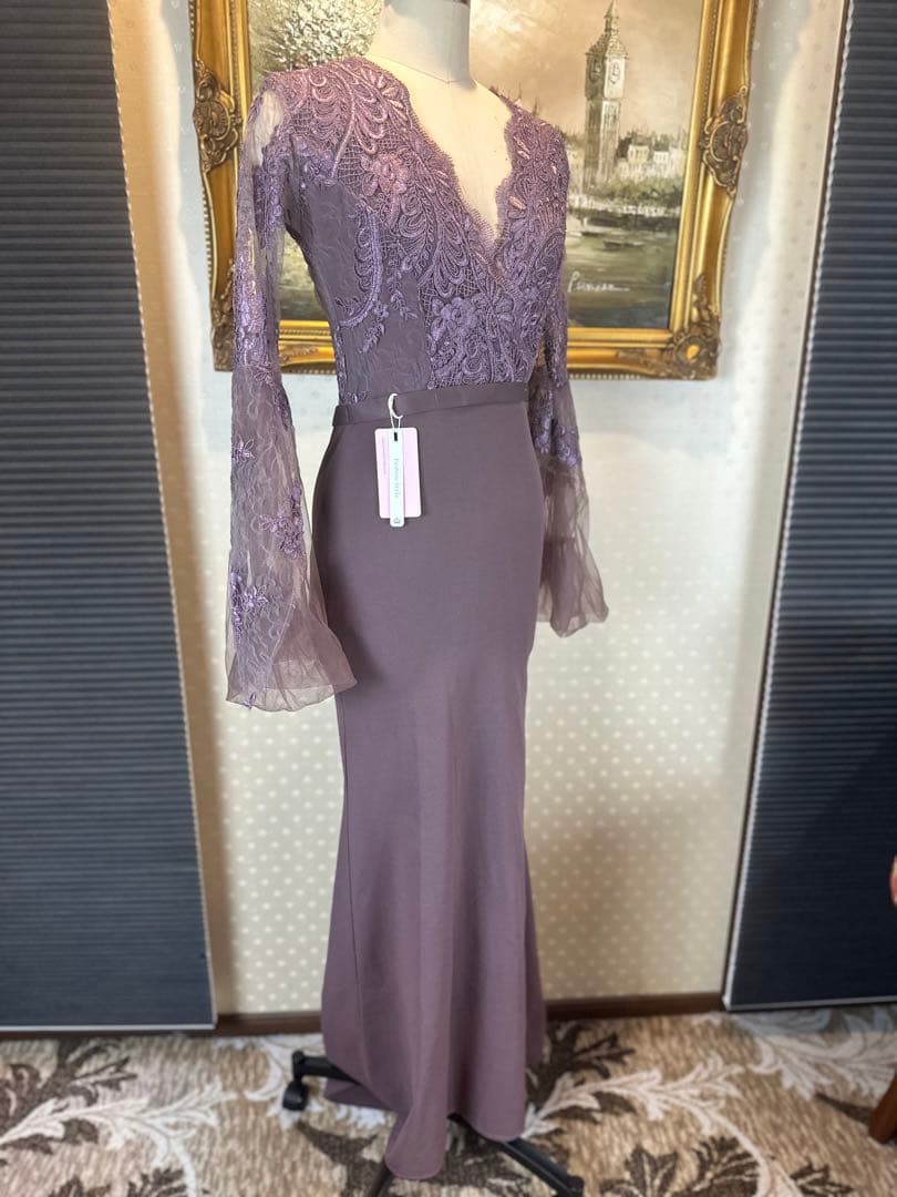 長袖ストレッチタイトロングドレスステージ誕生日二次会パティーキャバ嬢ナイトクラブ