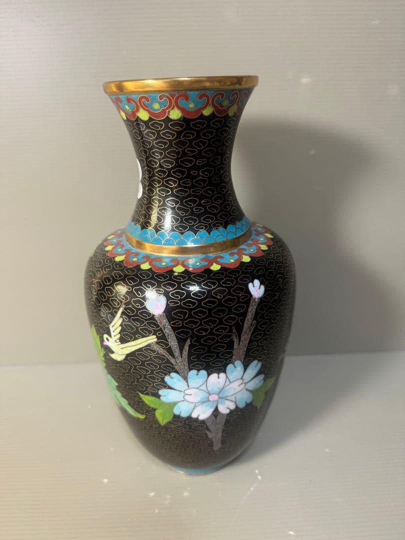 2491 七宝焼　景泰藍　琺瑯　花瓶