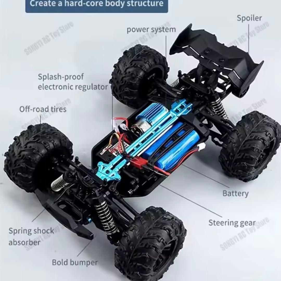 16103 高速 RC 50km/h 1/16 4WD LED ヘッドライト付き