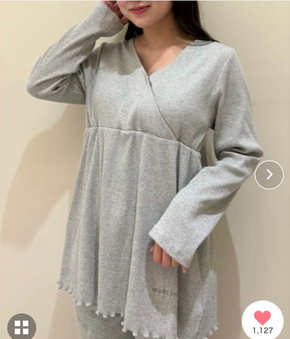 ジェラートピケ　マタニティパジャマ　新品水通しのみ上下セット　授乳簡単