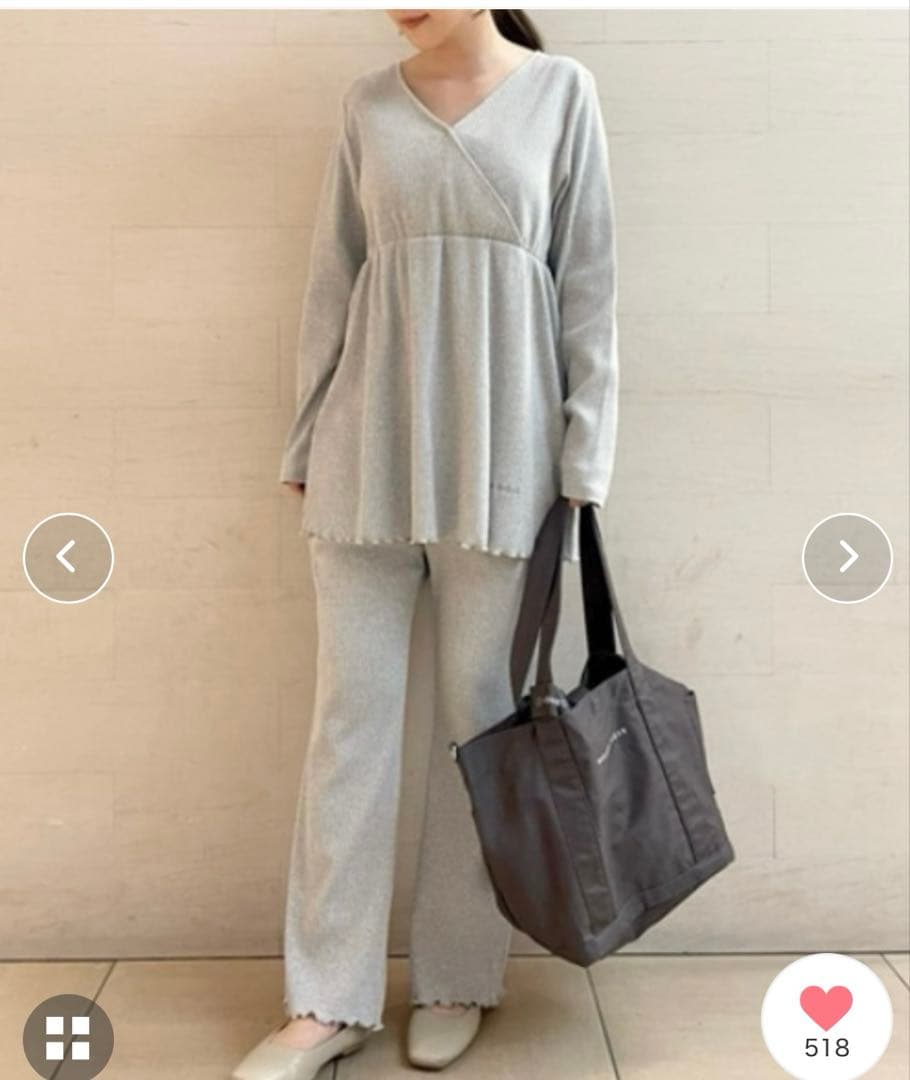 ジェラートピケ　マタニティパジャマ　新品水通しのみ上下セット　授乳簡単