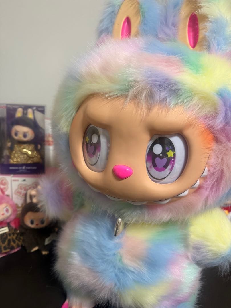 超特大60cmマカロンジモモ 夢色ふわもこ パールネックレス＆ピンク尾びれ