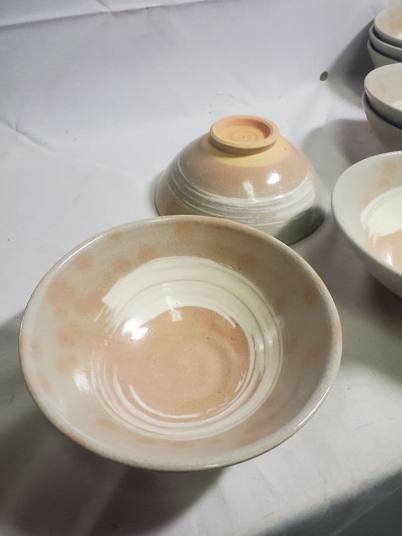 長期保管品　茶道　抹茶茶碗　萩焼　数茶碗　十碗　紙箱入　現状で