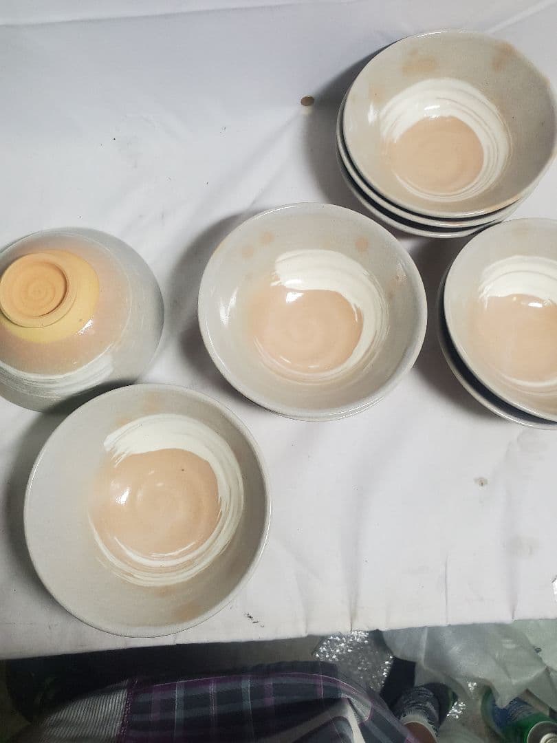 長期保管品　茶道　抹茶茶碗　萩焼　数茶碗　十碗　紙箱入　現状で