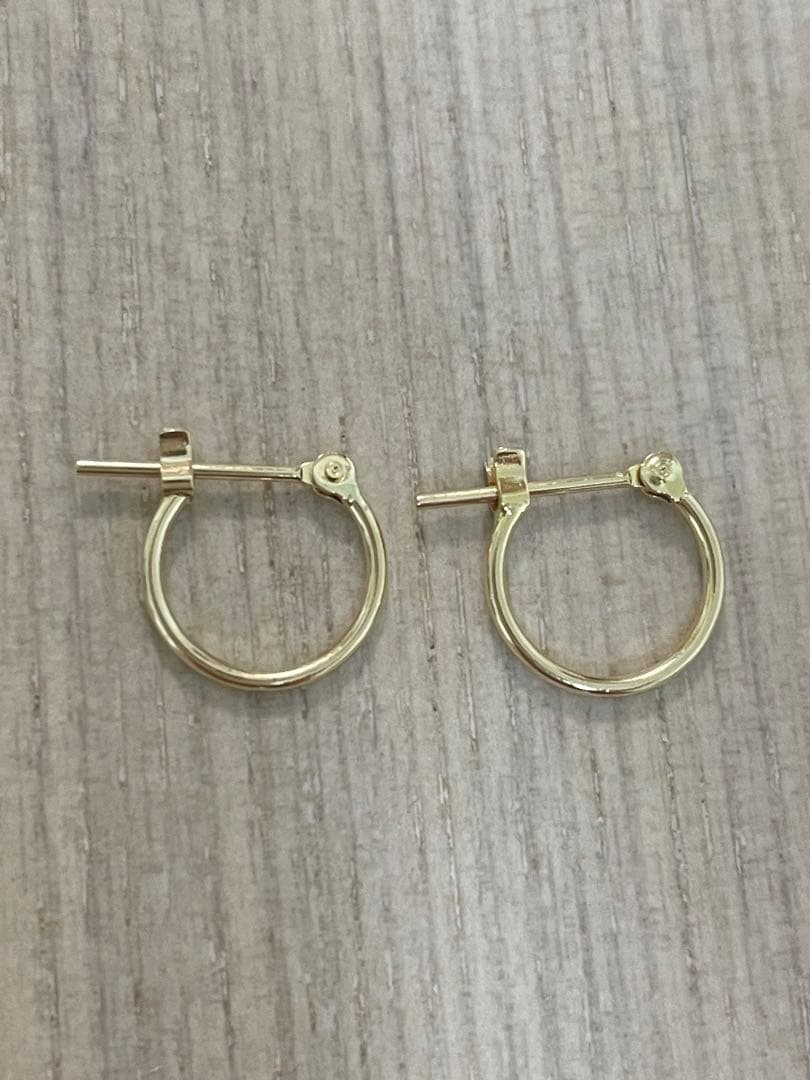 K10 10金 ゴールド極小 シンプル フープピアス