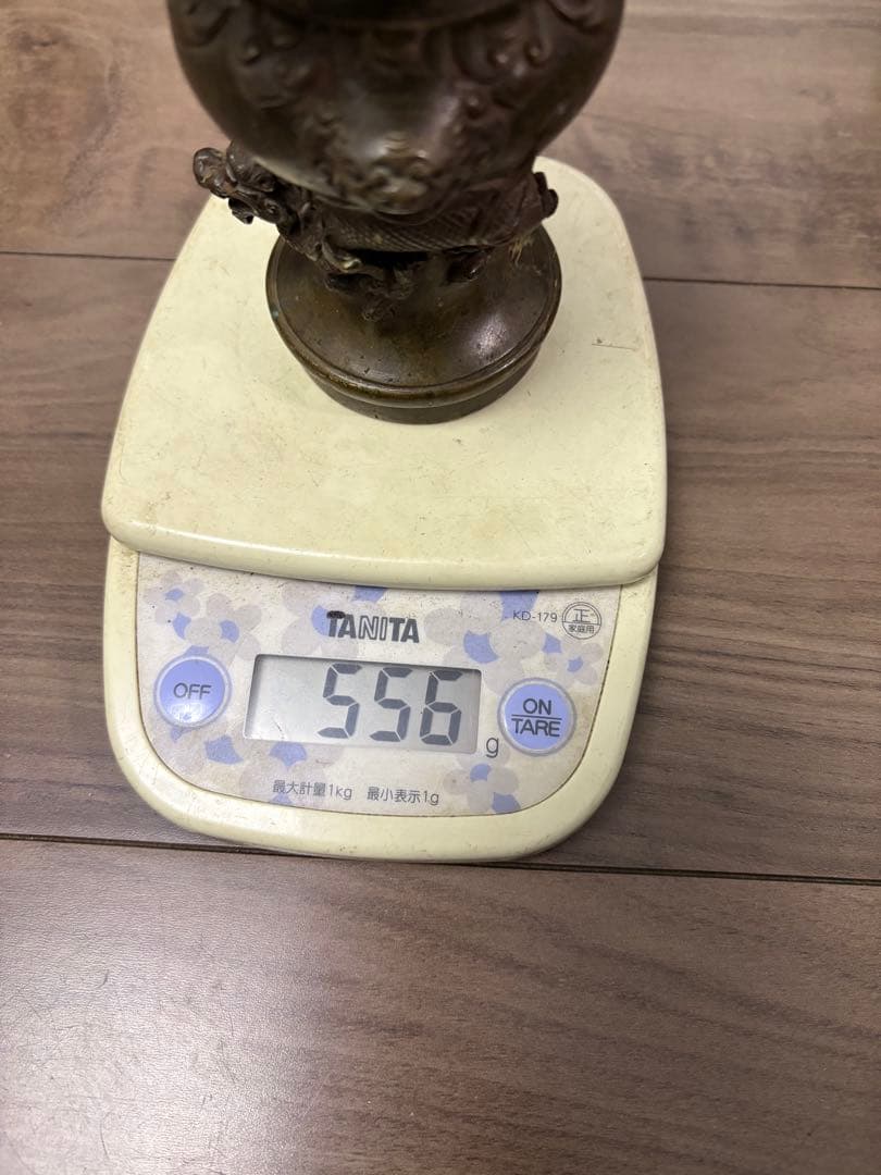 ▽ 錆物師 『鍋長』作江戸時代 龍雕刻 宣德銅製 古董