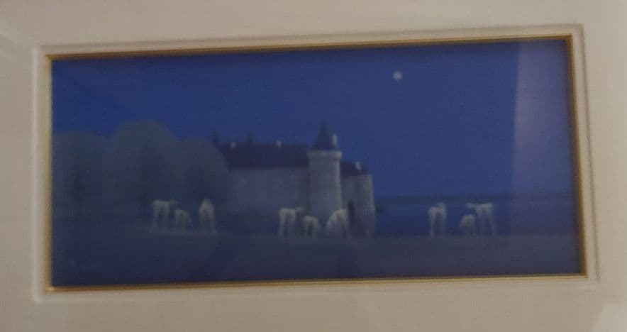 松浦敬文　水辺の城　油彩画