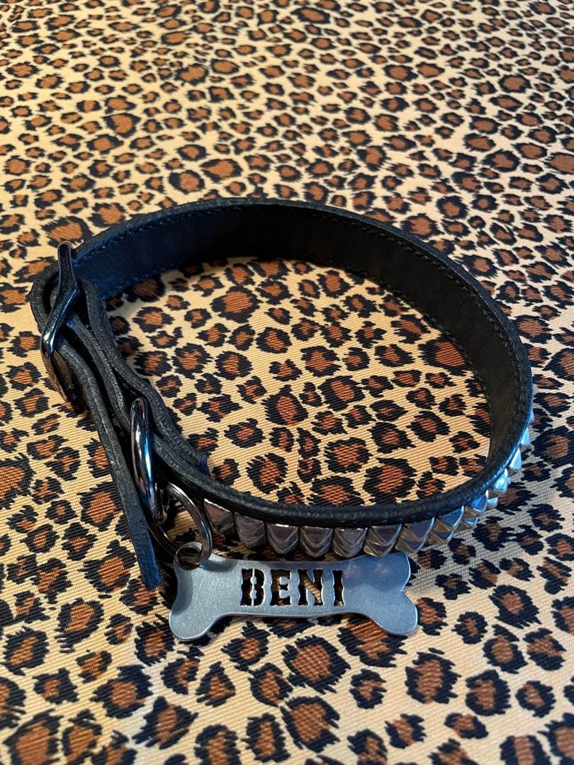 スタッズ　犬　首輪　小　ハーネス　本革