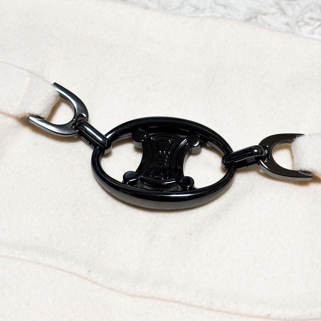 CELINE セリーヌ 42 ウールカシミヤ スカート トリンオフ金具 フランス