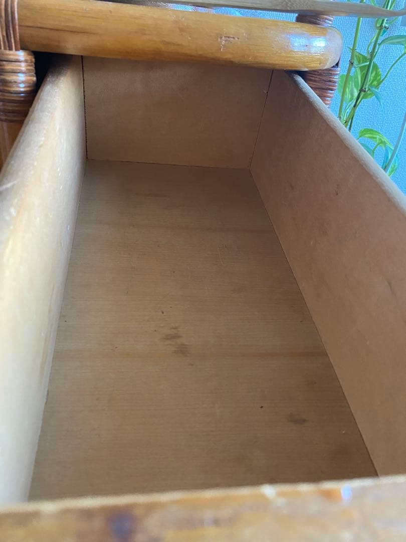 ラタン ドレッサー 大きな鏡付き