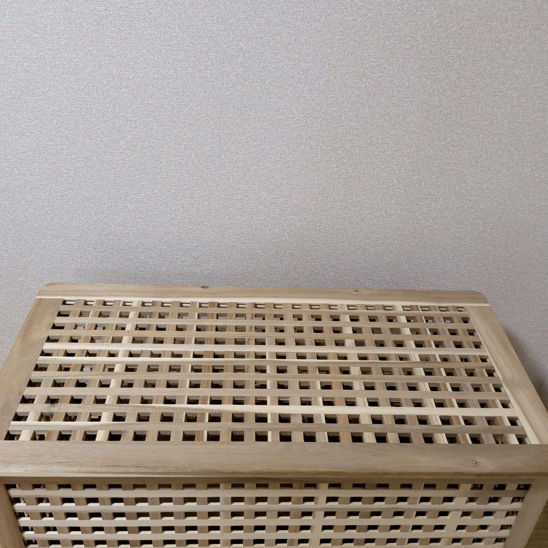 イケア　IKEA　リビングテーブル 収納付き　アカシア材　98x50 cm