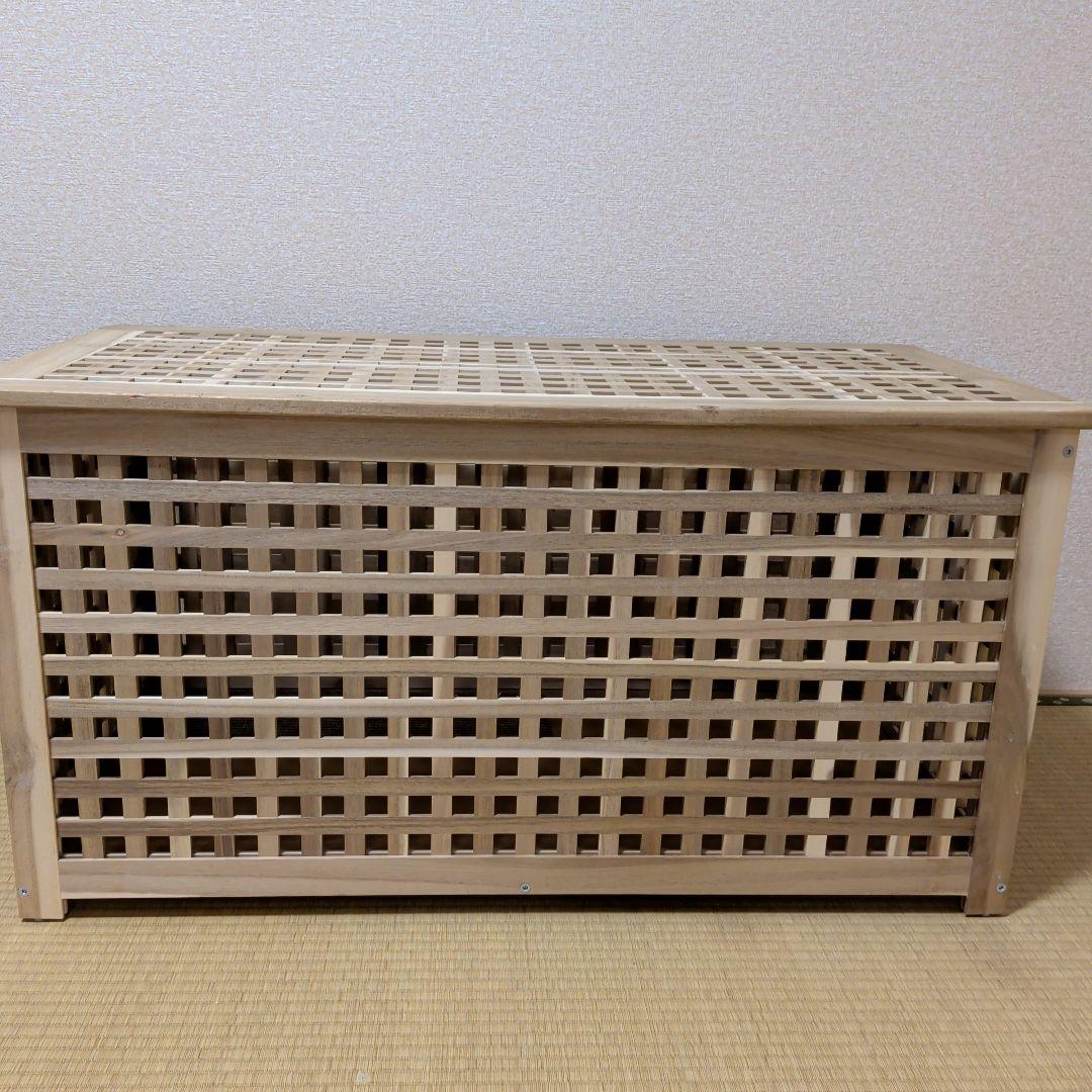 イケア　IKEA　リビングテーブル 収納付き　アカシア材　98x50 cm