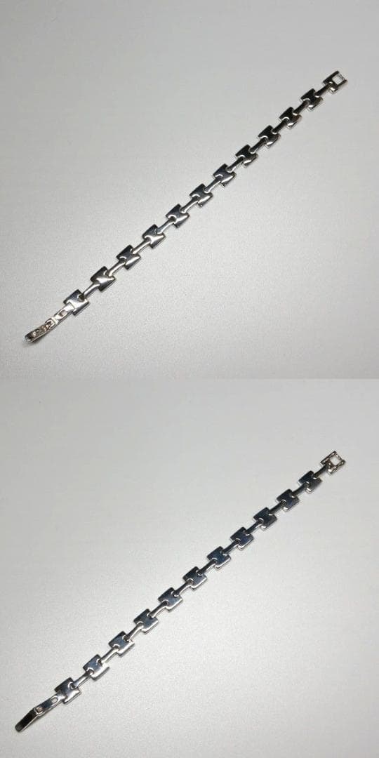 極美 新品仕上げ グッチ Hリンク ブレスレット シルバー 925 ヴィンテージ