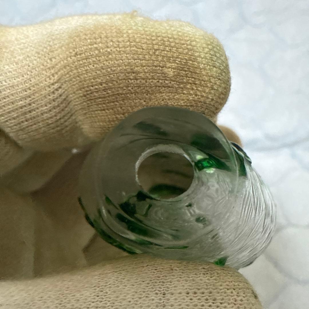 時代物　鼻炎壺　瑠璃硝子　鯉