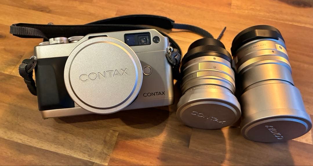 CONTAX G1 フィルムカメラ　名品Gレンズ３本　SET＋CR-2電池2本