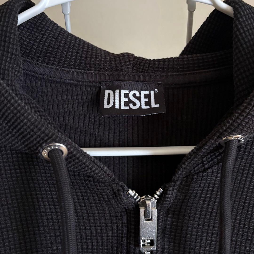ひ*ち様 DIESEL サーマルジップパーカー ブラック L ディーゼル A00