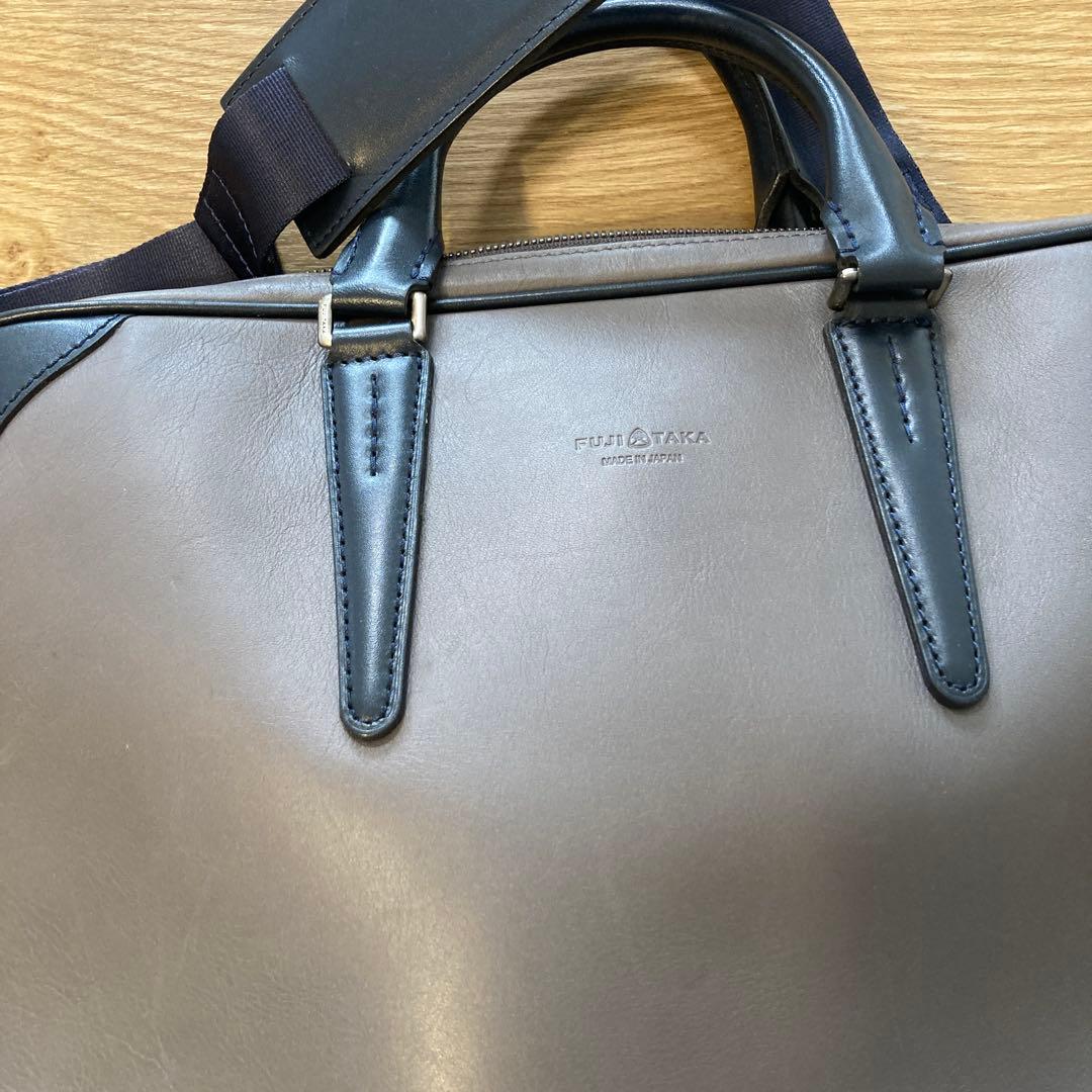 FUJITAKA グレー ビジネスバッグ A4対応　日本製 ほぼ未使用　3日使用