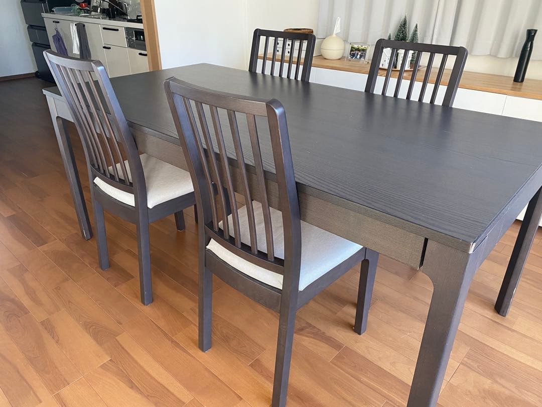 【京都市引き取りのみ】IKEA ダイニングテーブル&チェア　エーケダーレン