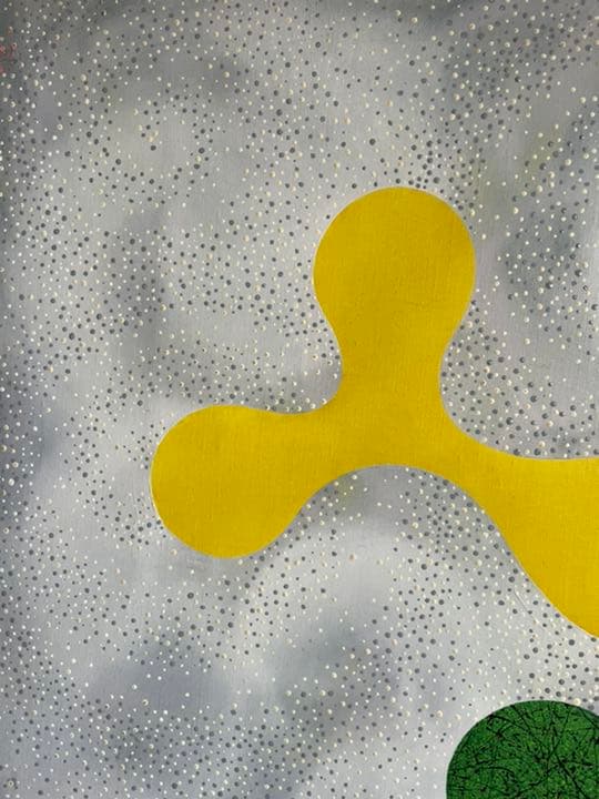 油絵　現代アート　Kumori   作者　あんどうまさひろ　油彩画