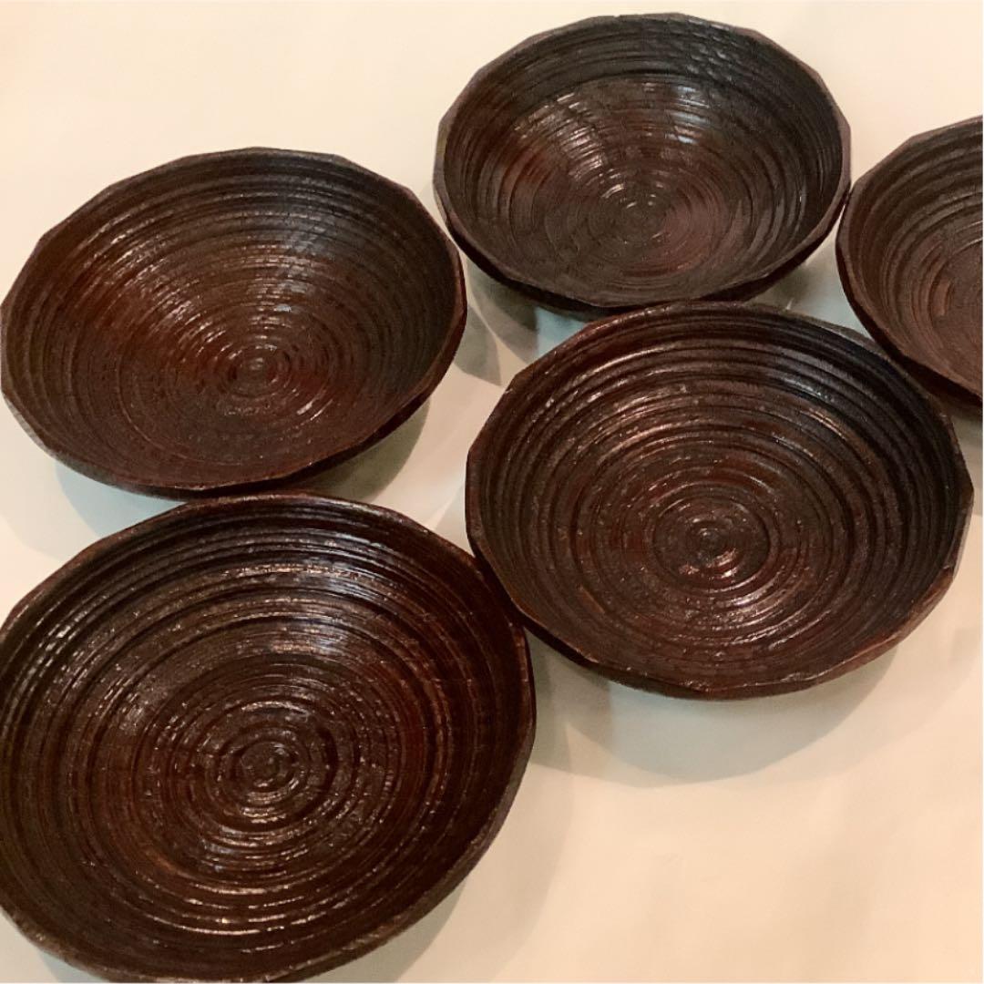 【茶道具】茶托5客セット 三代 治兵衛作 小皿