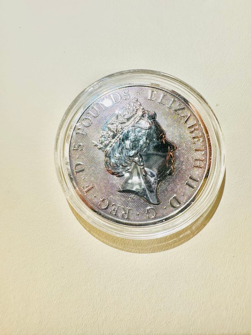 2020年 イギリス モーティマーの白ライオン 2オンス 銀貨 純銀 カプセル付