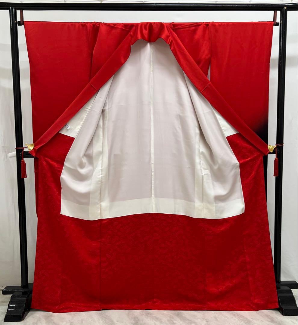 振り袖　フルセット　長襦袢付　赤　黒　ツートーン　成人式　パーティー　665