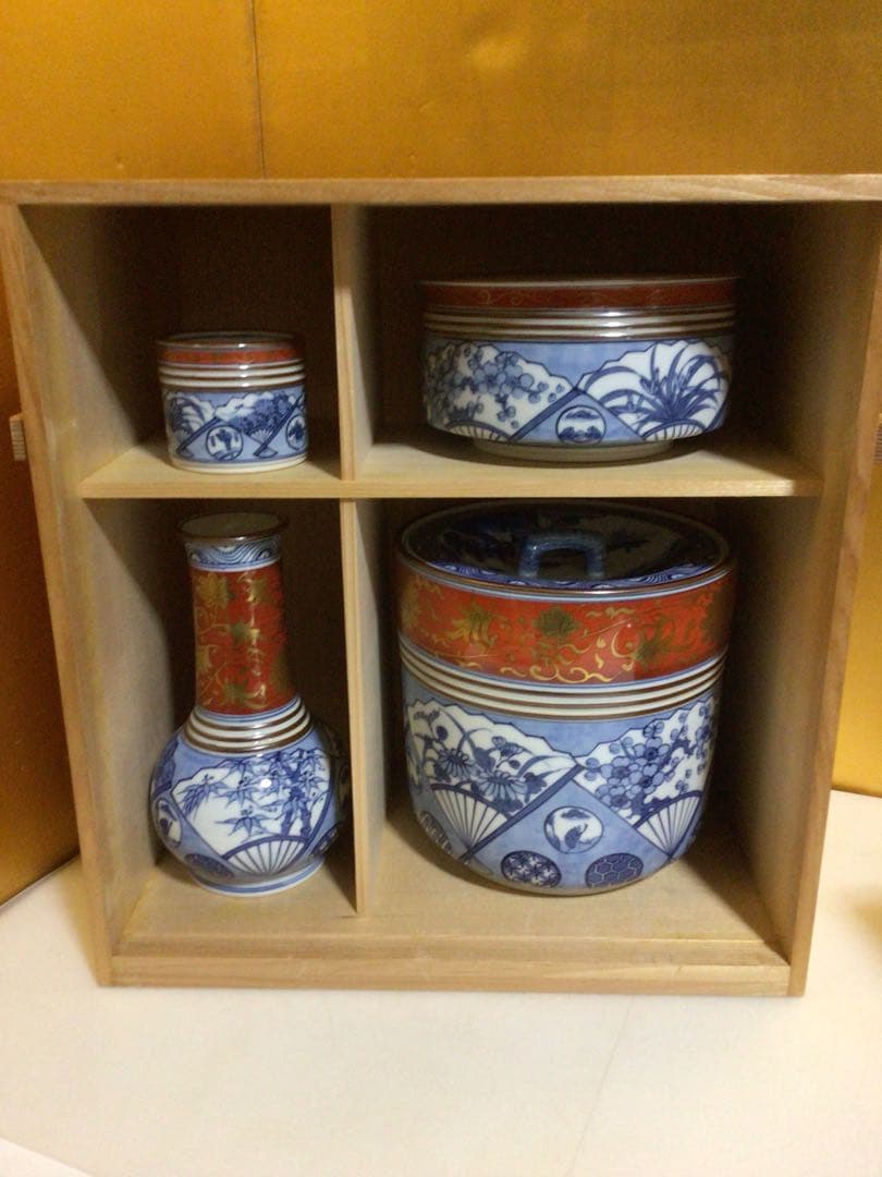 茶道具 染付 皆具 おそらく未使用品 共箱付き