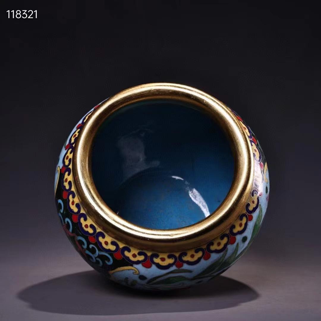 中国古美術・純銅ボディ・鎏金・掐絲・琺瑯彩・景泰藍・魚缶・文房具・賞物 ・置物