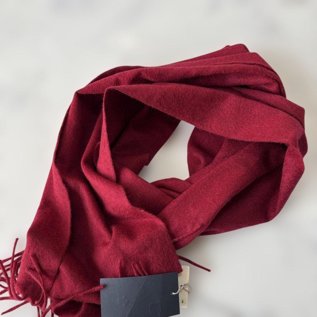 ✨未使用タグ付✨ ジョンストンズ オブ エルガン　カシミア100%マフラー　赤系