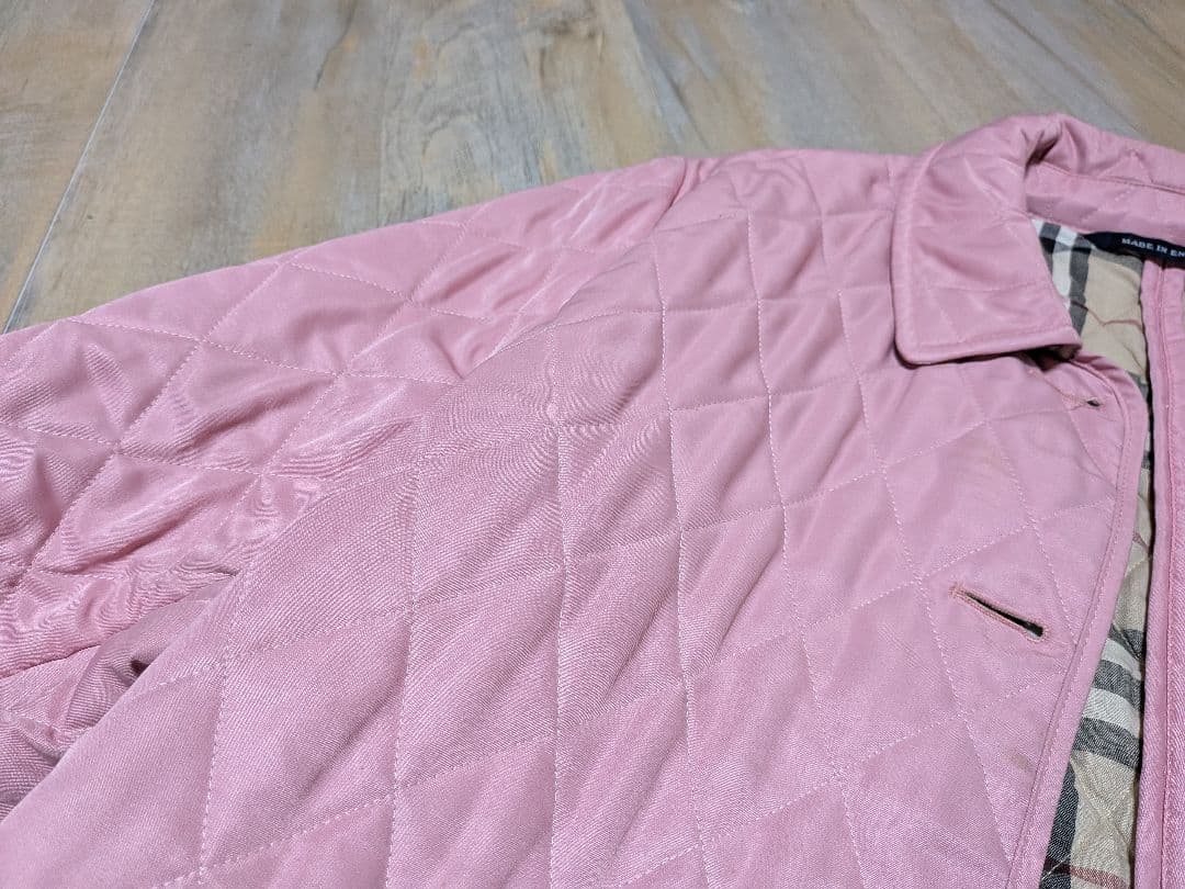 英国製 バーバリー ロンドン キルティングコート L相当 ピンク