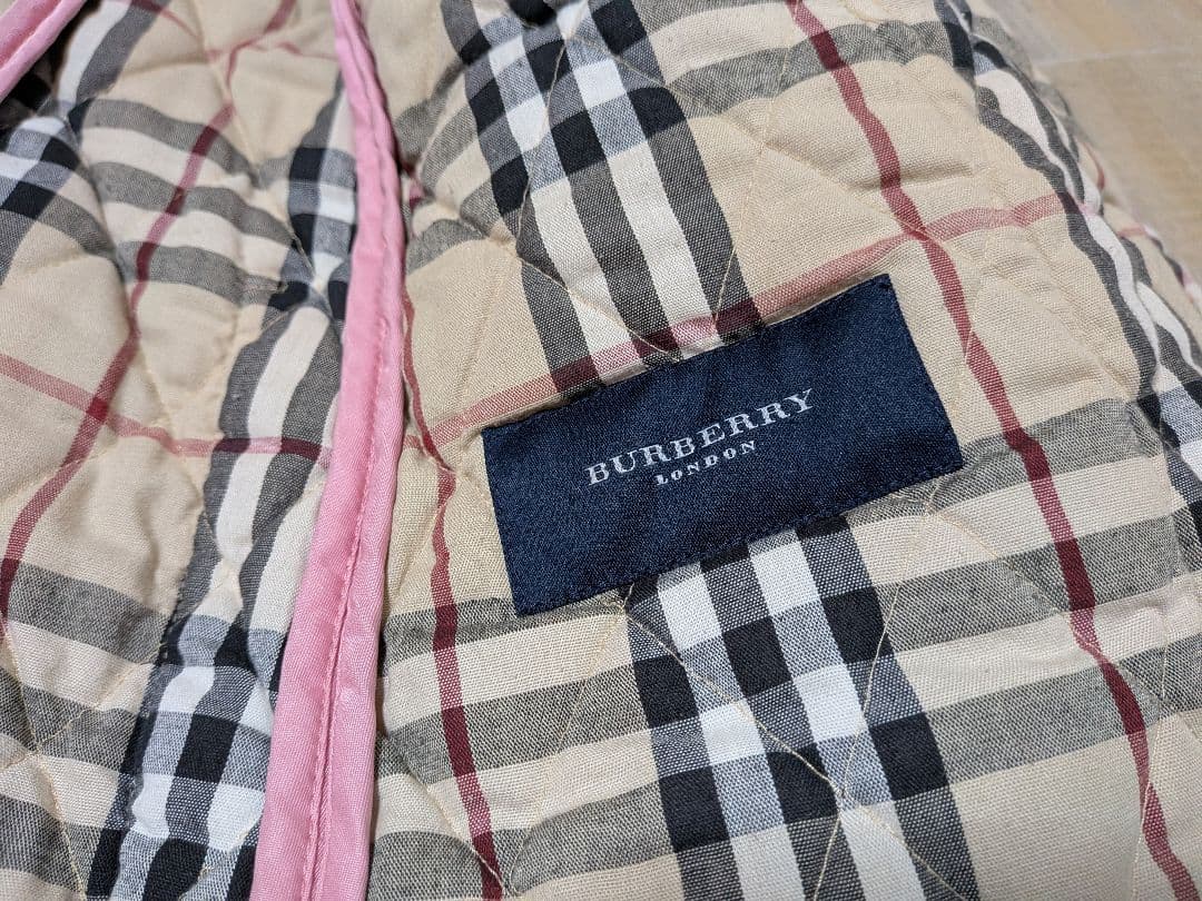 英国製 バーバリー ロンドン キルティングコート L相当 ピンク