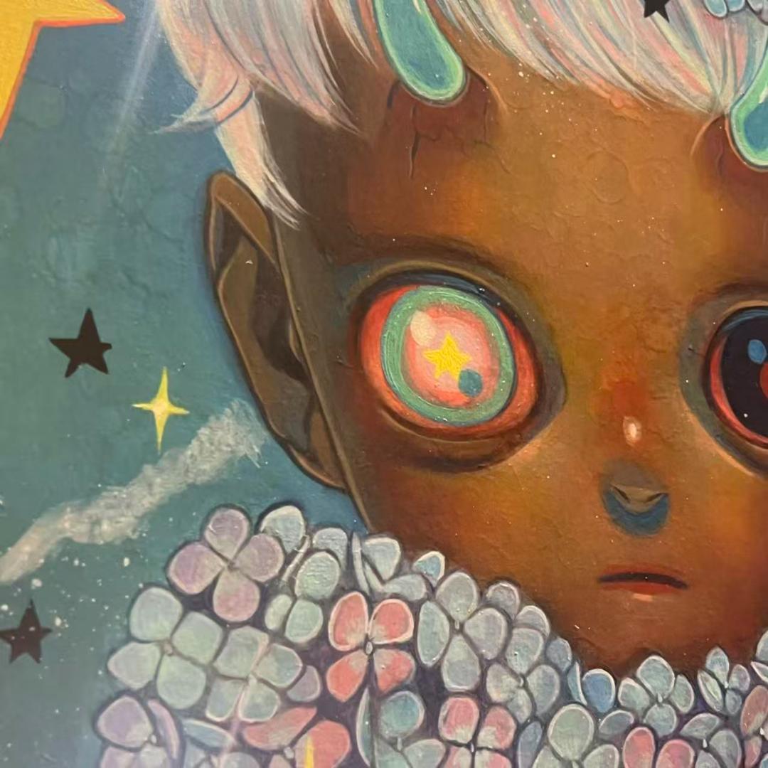 下田ひかり 絵画 「Flower Child」ジークレー画 サイン入り