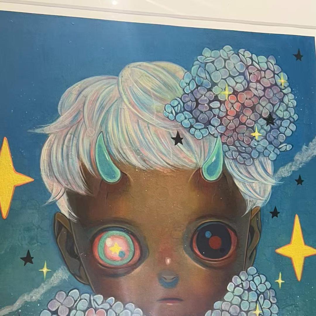 下田ひかり 絵画 「Flower Child」ジークレー画 サイン入り